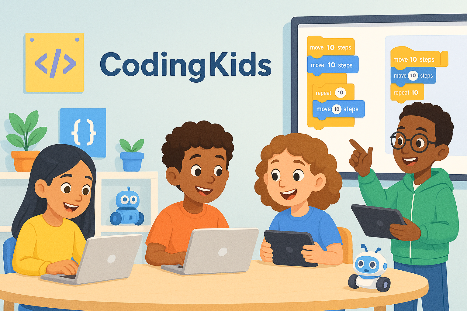 Kids learning to code